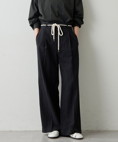 THE PAUSE(ザ ポーズ)の「【THE PAUSE】ロープベルトパンツ(その他パンツ・レディース・ブラック/ベージュ・36/38)」の1枚目の写真