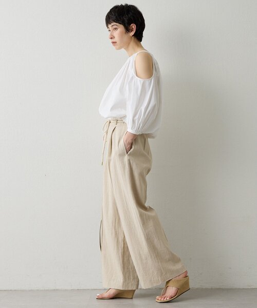 THE PAUSE(ザ ポーズ)の「【THE PAUSE】ロープベルトパンツ(その他パンツ・レディース・ブラック/ベージュ・36/38)」の5枚目の写真