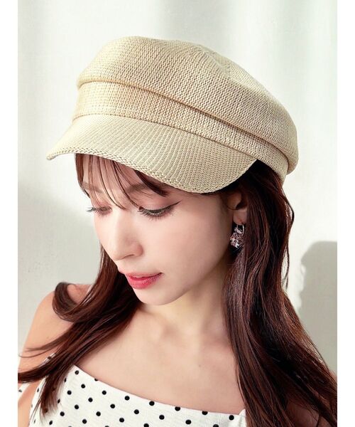 RESEXXY（リゼクシー）の「ラフィアライクキャスケット（キャスケット・レディース・ベージュ/ブラック・FREE）」の2枚目の写真