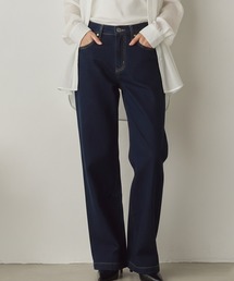 Cinderella（シンデレラ）の「デニムパンツ デニム レディース パンツ カジュアル ボトムス ズボン オールシーズン おしゃれ かわいい シンプル 春 夏 秋 冬 ワイドシルエット ストレッチ ラフ 大人 ゴム ウエストゴム 無地（デニムパンツ）」