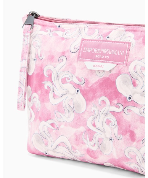 EMPORIO ARMANI（エンポリオアルマーニ）の「＜ZOZO限定＞【エンポリオ アルマーニ】ビーチウェア ポーチ シーアニマル プリント（ポーチ・メンズ・レッド系その他/ライトブルー・FREE）」の4枚目の写真