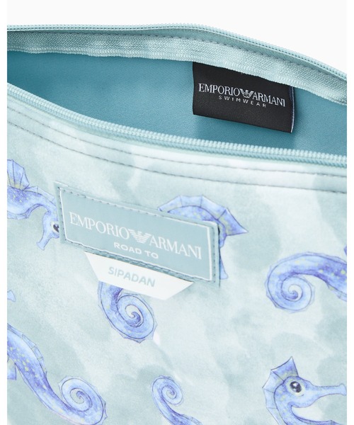 EMPORIO ARMANI（エンポリオアルマーニ）の「＜ZOZO限定＞【エンポリオ アルマーニ】ビーチウェア ポーチ シーアニマル プリント（ポーチ・メンズ・レッド系その他/ライトブルー・FREE）」の8枚目の写真