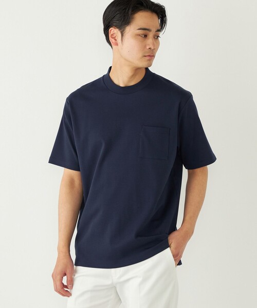 SHIPS Colors(シップス カラーズ)の「SHIPS Colors:〈抗菌防臭・接触冷感・紫外線軽減〉スムース ビズT◇(Tシャツ/カットソー・メンズ・オフホワイト/ライトブルー/ライトグレー/ネイビー/ダークグレー/ライトグリーン/ブルー・SMALL/X-LARGE/LARGE/MEDIUM)」の6枚目の写真