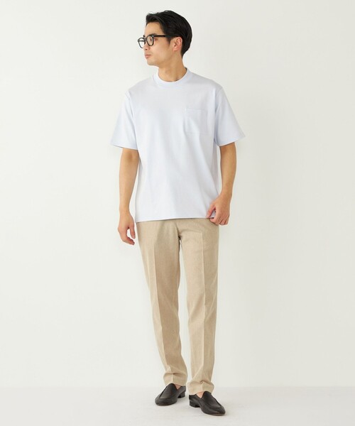 SHIPS Colors(シップス カラーズ)の「SHIPS Colors:〈抗菌防臭・接触冷感・紫外線軽減〉スムース ビズT◇(Tシャツ/カットソー・メンズ・オフホワイト/ライトブルー/ライトグレー/ネイビー/ダークグレー/ライトグリーン/ブルー・SMALL/X-LARGE/LARGE/MEDIUM)」の22枚目の写真