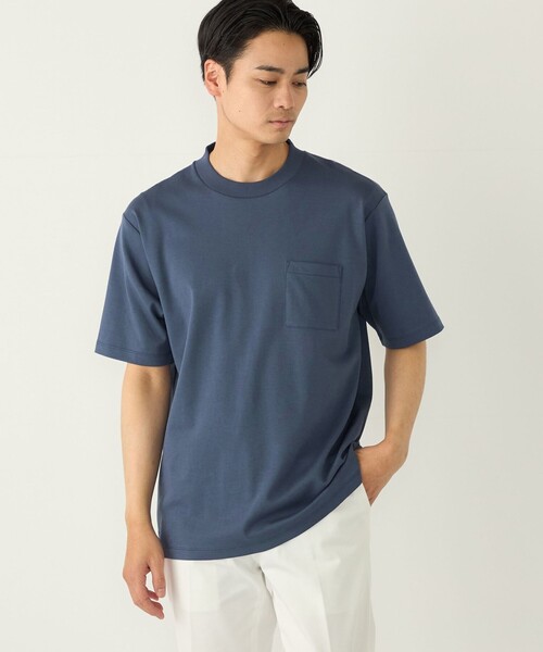SHIPS Colors(シップス カラーズ)の「SHIPS Colors:〈抗菌防臭・接触冷感・紫外線軽減〉スムース ビズT◇(Tシャツ/カットソー・メンズ・オフホワイト/ライトブルー/ライトグレー/ネイビー/ダークグレー/ライトグリーン/ブルー・SMALL/X-LARGE/LARGE/MEDIUM)」の16枚目の写真