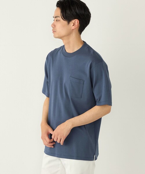 SHIPS Colors(シップス カラーズ)の「SHIPS Colors:〈抗菌防臭・接触冷感・紫外線軽減〉スムース ビズT◇(Tシャツ/カットソー・メンズ・オフホワイト/ライトブルー/ライトグレー/ネイビー/ダークグレー/ライトグリーン/ブルー・SMALL/X-LARGE/LARGE/MEDIUM)」の15枚目の写真