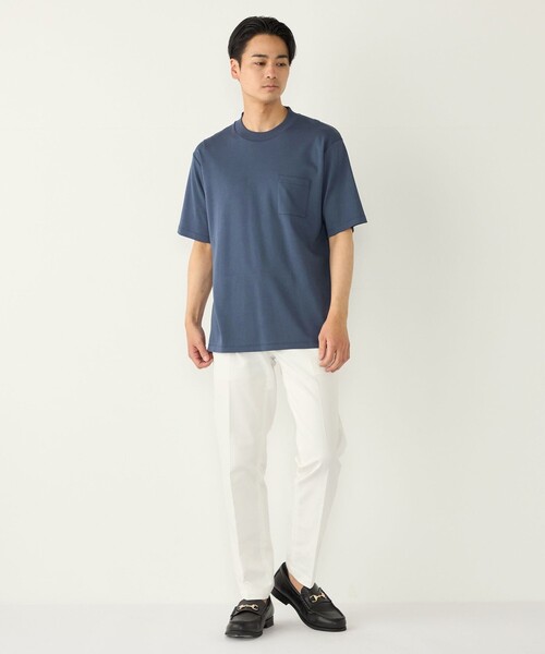 SHIPS Colors(シップス カラーズ)の「SHIPS Colors:〈抗菌防臭・接触冷感・紫外線軽減〉スムース ビズT◇(Tシャツ/カットソー・メンズ・オフホワイト/ライトブルー/ライトグレー/ネイビー/ダークグレー/ライトグリーン/ブルー・SMALL/X-LARGE/LARGE/MEDIUM)」の13枚目の写真