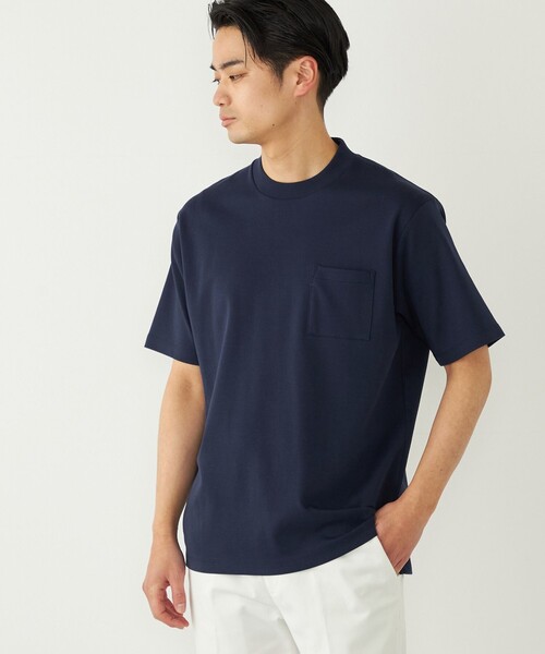 SHIPS Colors(シップス カラーズ)の「SHIPS Colors:〈抗菌防臭・接触冷感・紫外線軽減〉スムース ビズT◇(Tシャツ/カットソー・メンズ・オフホワイト/ライトブルー/ライトグレー/ネイビー/ダークグレー/ライトグリーン/ブルー・SMALL/X-LARGE/LARGE/MEDIUM)」の9枚目の写真