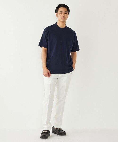 SHIPS Colors(シップス カラーズ)の「SHIPS Colors:〈抗菌防臭・接触冷感・紫外線軽減〉スムース ビズT◇(Tシャツ/カットソー・メンズ・オフホワイト/ライトブルー/ライトグレー/ネイビー/ダークグレー/ライトグリーン/ブルー・SMALL/X-LARGE/LARGE/MEDIUM)」の8枚目の写真
