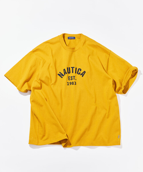 NAUTICA(ノーティカ)の「NAUTICA/ノーティカ ビッグシルエット フェルトパッチ アーチロゴ ショートスリーブTシャツ(Tシャツ/カットソー・メンズ・ライトグレー/ブラック/ホワイト/ネイビー/マスタード・SMALL/MEDIUM/LARGE/X-LARGE)」の5枚目の写真