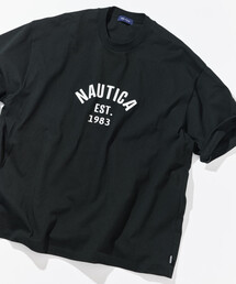NAUTICA/ノーティカ ビッグシルエット フェルトパッチ アーチロゴ ショートスリーブTシャツ