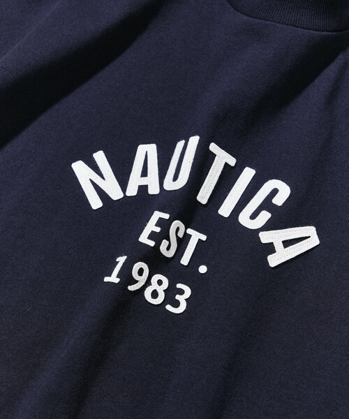 NAUTICA(ノーティカ)の「NAUTICA/ノーティカ ビッグシルエット フェルトパッチ アーチロゴ ショートスリーブTシャツ(Tシャツ/カットソー・メンズ・ライトグレー/ブラック/ホワイト/ネイビー/マスタード・SMALL/MEDIUM/LARGE/X-LARGE)」の12枚目の写真