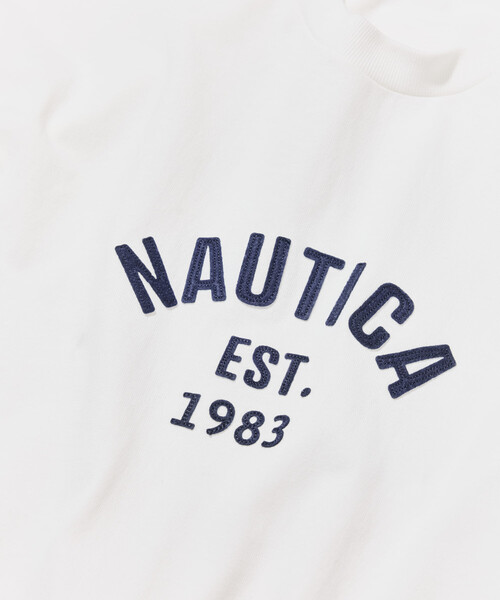 NAUTICA(ノーティカ)の「NAUTICA/ノーティカ ビッグシルエット フェルトパッチ アーチロゴ ショートスリーブTシャツ(Tシャツ/カットソー・メンズ・ライトグレー/ブラック/ホワイト/ネイビー/マスタード・SMALL/MEDIUM/LARGE/X-LARGE)」の7枚目の写真