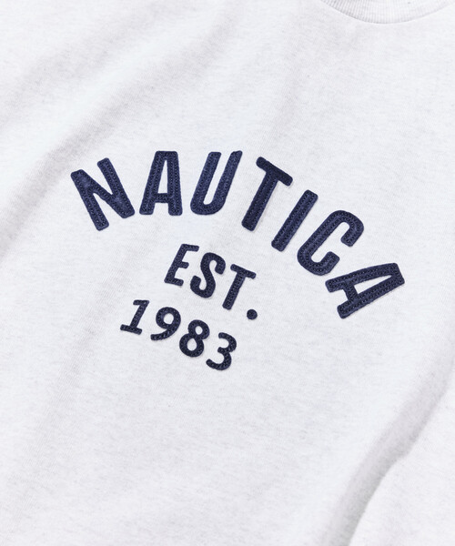 NAUTICA(ノーティカ)の「NAUTICA/ノーティカ ビッグシルエット フェルトパッチ アーチロゴ ショートスリーブTシャツ(Tシャツ/カットソー・メンズ・ライトグレー/ブラック/ホワイト/ネイビー/マスタード・SMALL/MEDIUM/LARGE/X-LARGE)」の6枚目の写真