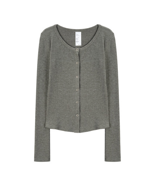 41PRAY(サイルプレイ)の「Long-Sleeve Button Cardigan / Dark Grey(カーディガン/ボレロ・レディース・ダークグレー・OS)」の5枚目の写真