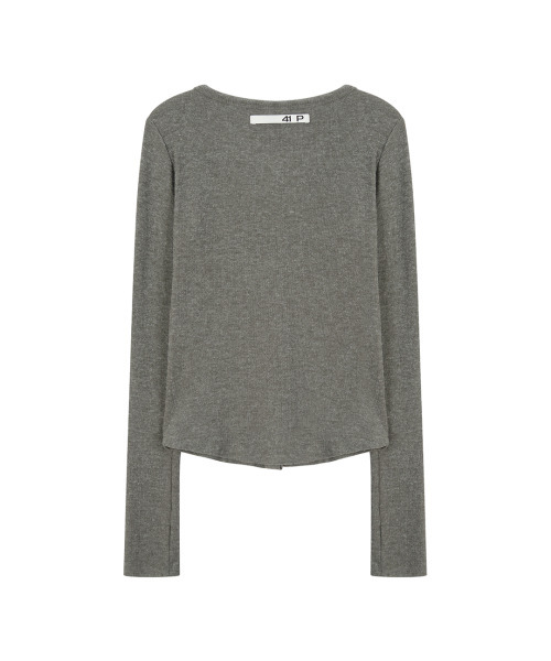 41PRAY(サイルプレイ)の「Long-Sleeve Button Cardigan / Dark Grey(カーディガン/ボレロ・レディース・ダークグレー・OS)」の6枚目の写真