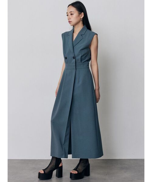 MURUA(ムルーア)の「【接触冷感】テーラードライクワンピース 夏服(ワンピース・レディース・ベージュ/ブルー/グレー・2/1)」の15枚目の写真