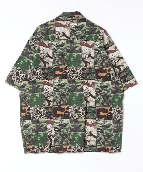 A BATHING APE（アベイシングエイプ）の「APE HEAD ONE POINT CAMO PATCHWORK SS SHIRT（シャツ/ブラウス・メンズ・グリーン・MEDIUM/X-LARGE/XX-LARGE）」の5枚目の写真