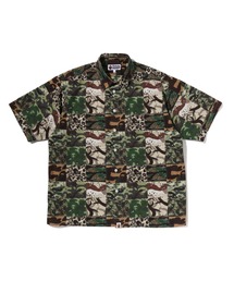 A BATHING APE(�A�x�C�V���O�G�C�v)��APE HEAD ONE POINT CAMO PATCHWORK SS SHIRT(�V���c/�u���E�X)