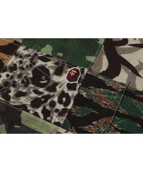 A BATHING APE（アベイシングエイプ）の「APE HEAD ONE POINT CAMO PATCHWORK SS SHIRT（シャツ/ブラウス・メンズ・グリーン・MEDIUM/X-LARGE/XX-LARGE）」の3枚目の写真