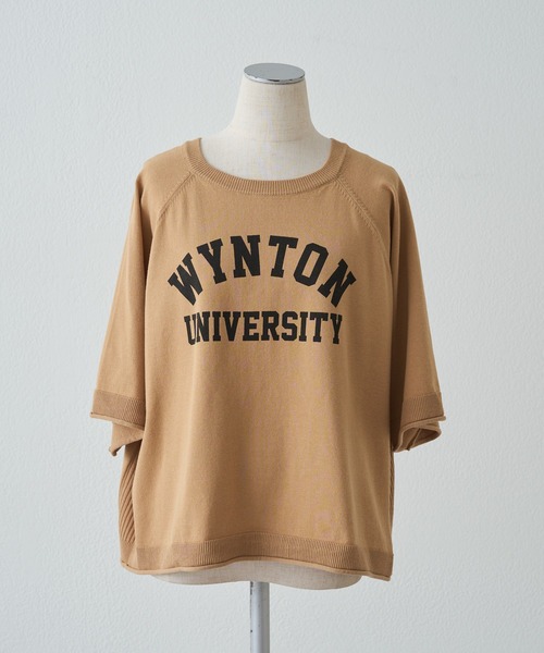 PUAL CE CIN（ピュアルセシン）の「アソートプリントハーフスリーブニット（ニット/セーター・レディース・キャメル/グレー/オフホワイト・FREE）」の21枚目の写真