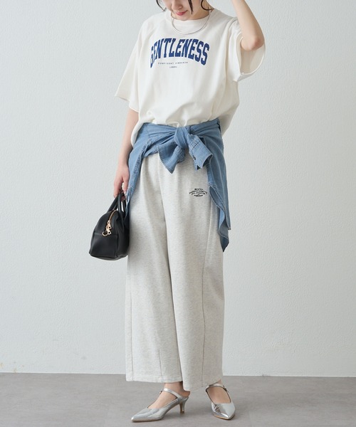 PUAL CE CIN（ピュアルセシン）の「アソートプリントハーフスリーブニット（ニット/セーター・レディース・キャメル/グレー/オフホワイト・FREE）」の6枚目の写真