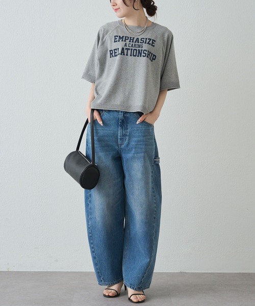 PUAL CE CIN（ピュアルセシン）の「アソートプリントハーフスリーブニット（ニット/セーター・レディース・キャメル/グレー/オフホワイト・FREE）」の12枚目の写真