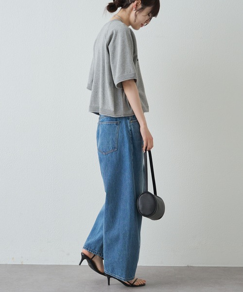 PUAL CE CIN（ピュアルセシン）の「アソートプリントハーフスリーブニット（ニット/セーター・レディース・キャメル/グレー/オフホワイト・FREE）」の13枚目の写真