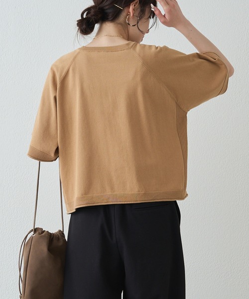 PUAL CE CIN（ピュアルセシン）の「アソートプリントハーフスリーブニット（ニット/セーター・レディース・キャメル/グレー/オフホワイト・FREE）」の17枚目の写真