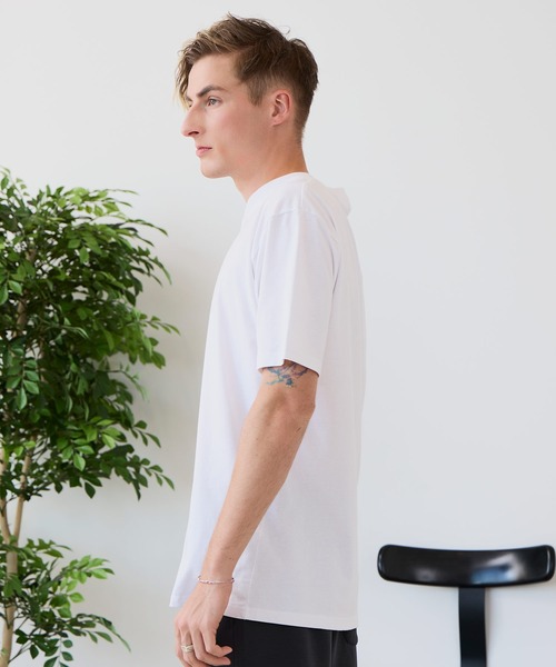JEANS MATE(ジーンズメイト)の「【ZERO STAIN/ゼロステイン】汗染みの目立ちにくいTシャツ ZEROSTAIN ヘンリーネックTシャツ 防汚 UVカット 綿タッチ・厚手(Tシャツ/カットソー・メンズ・ブラック/オフホワイト/スミクロ/ホワイト・LARGE/MEDIUM/X-LARGE)」の12枚目の写真