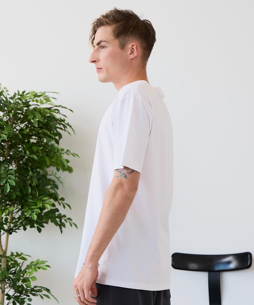 JEANS MATE(ジーンズメイト)の「【ZERO STAIN/ゼロステイン】汗染みの目立ちにくいTシャツ ZEROSTAIN ヘンリーネックTシャツ 防汚 UVカット 綿タッチ・厚手(Tシャツ/カットソー・メンズ・ブラック/オフホワイト/スミクロ/ホワイト・LARGE/MEDIUM/X-LARGE)」の13枚目の写真