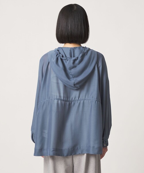 A DAY IN THE LIFE UNITED ARROWS(アデイインザライフユナイテッドアローズ)の「シアー フードブルゾン ‐ウォッシャブル‐<A DAY IN THE LIFE>(ブルゾン・レディース・ロイヤルブルー/ダークグレー/ナチュラル・FREE)」の8枚目の写真