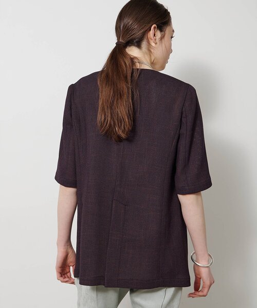 Drawing Numbers（ドローイング ナンバーズ）の「【Drawing Numbers】カラミハーフスリーブジャケット（テーラードジャケット・レディース・ブラック/ブラウン・38）」の17枚目の写真