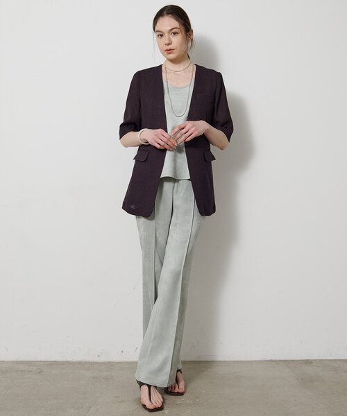 Drawing Numbers（ドローイング ナンバーズ）の「【Drawing Numbers】カラミハーフスリーブジャケット（テーラードジャケット・レディース・ブラック/ブラウン・38）」の14枚目の写真