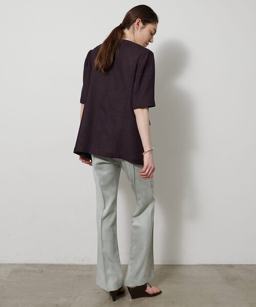 Drawing Numbers（ドローイング ナンバーズ）の「【Drawing Numbers】カラミハーフスリーブジャケット（テーラードジャケット・レディース・ブラック/ブラウン・38）」の18枚目の写真