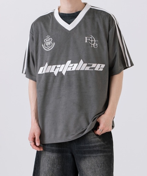 improves(インプローブス)の「カットスエード ゲームシャツ(Tシャツ/カットソー・メンズ・アイボリー/チャコール/ピンク・LARGE/SMALL/MEDIUM)」の3枚目の写真