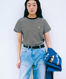 pin stripe s/s t-shirt(womens) black