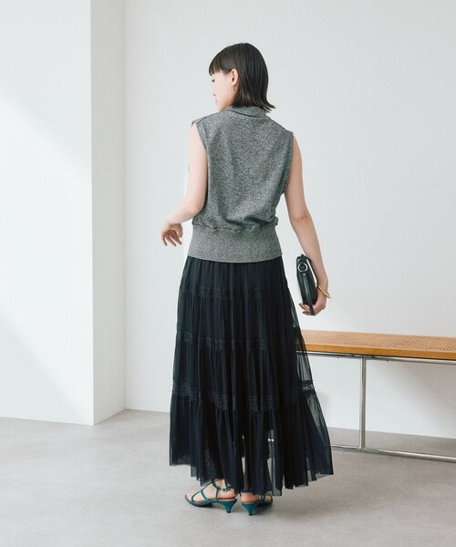 RIVE DROITE（リヴドロワ）の「予約【抜け感のある印象に】メランジポロカラーベスト（ニット/セーター・レディース・モカ/グレー・FREE）」の21枚目の写真