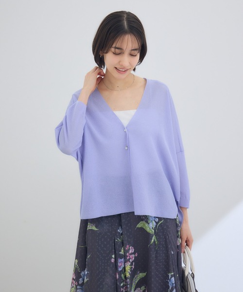 KATHARINE ROSS（キャサリンロス）の「【KATHARINE ROSS】16Gさらっとかのこカーディガン（カーディガン/ボレロ・レディース・イエロー/オフホワイト/ライトブルー・FREE）」の3枚目の写真