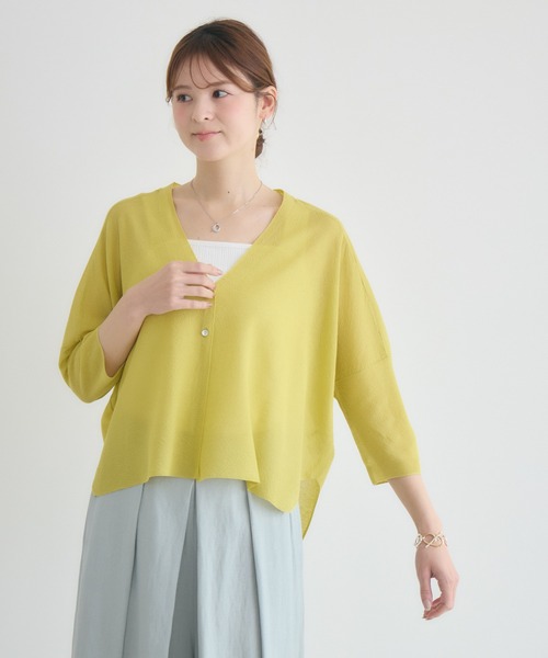 KATHARINE ROSS（キャサリンロス）の「【KATHARINE ROSS】16Gさらっとかのこカーディガン（カーディガン/ボレロ・レディース・イエロー/オフホワイト/ライトブルー・FREE）」の5枚目の写真