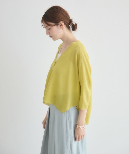 KATHARINE ROSS（キャサリンロス）の「【KATHARINE ROSS】16Gさらっとかのこカーディガン（カーディガン/ボレロ・レディース・イエロー/オフホワイト/ライトブルー・FREE）」の6枚目の写真