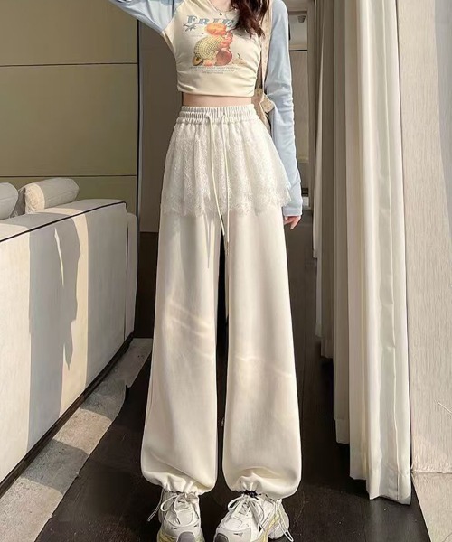 mielu(ミエル)の「レース付きスウェットパンツ(スウェットパンツ・レディース・ブラック・LARGE)」の16枚目の写真