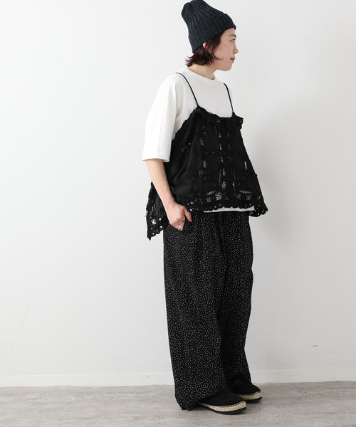 JOURNAL STANDARD LUXE(ジャーナルスタンダード ラックス)の「ドットプリントフロントタックパンツ(その他パンツ・レディース・ブラック・FREE)」の3枚目の写真