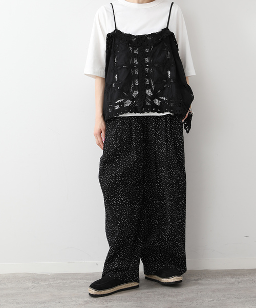 JOURNAL STANDARD LUXE(ジャーナルスタンダード ラックス)の「ドットプリントフロントタックパンツ(その他パンツ・レディース・ブラック・FREE)」の4枚目の写真