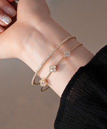 Mayree（メイリー）の「ゴールドビジューストーン付き二連バングルブレスレット/レディース(T3)（ブレスレット）」