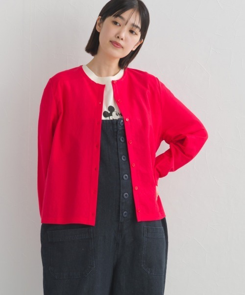 OMNES（オムネス）の「接触冷感クルーネック長袖カーディガン（カーディガン/ボレロ・レディース・グレー系その他/ブラウン/レッド/ダークグレー/ミント/イエロー・FREE）」の6枚目の写真