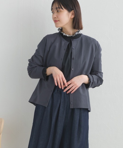 OMNES（オムネス）の「接触冷感クルーネック長袖カーディガン（カーディガン/ボレロ・レディース・グレー系その他/ブラウン/レッド/ダークグレー/ミント/イエロー・FREE）」の7枚目の写真