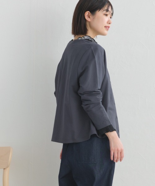 OMNES（オムネス）の「接触冷感クルーネック長袖カーディガン（カーディガン/ボレロ・レディース・グレー系その他/ブラウン/レッド/ダークグレー/ミント/イエロー・FREE）」の8枚目の写真