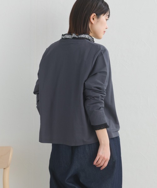 OMNES（オムネス）の「接触冷感クルーネック長袖カーディガン（カーディガン/ボレロ・レディース・グレー系その他/ブラウン/レッド/ダークグレー/ミント/イエロー・FREE）」の9枚目の写真