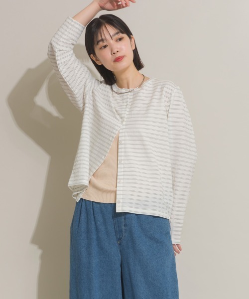 OMNES（オムネス）の「接触冷感クルーネック長袖カーディガン（カーディガン/ボレロ・レディース・グレー系その他/ブラウン/レッド/ダークグレー/ミント/イエロー・FREE）」の12枚目の写真